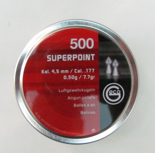 Rws-Geco PALLINI Cal.4,5 a punta Mod.SUPERPOINT peso 0,50 gr conf. 500 pz