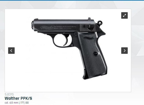 Umarex WALTHER PPK/S CO2 cal.4,5 BB < 7,5J pallini a sfera in acciaio **** LIBERA VENDITA ******